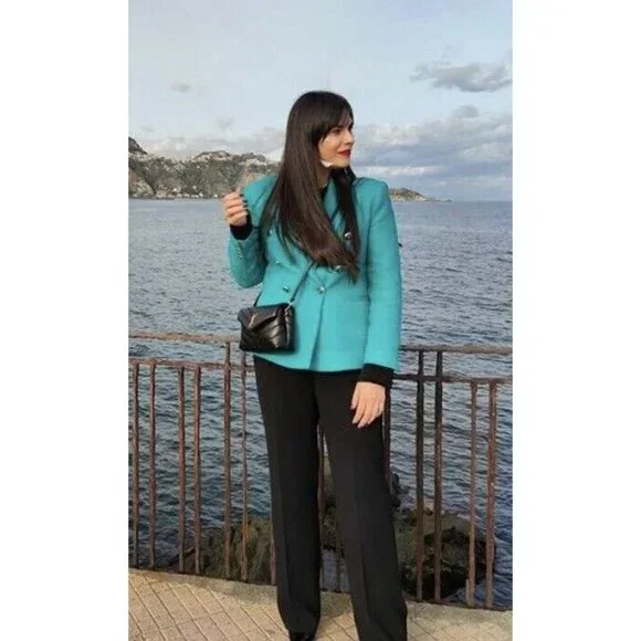 NWT ZARA Emerald Tailored Double Breasted Blazer Blogger’s Favorite​​​ - Picture 11 of 12